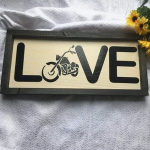 Hand Crafted | Motorcycle Love Wooden Sign / Art